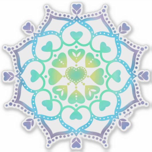 Universele Liefde Mandala Sticker (Voorkant)