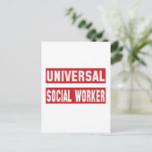 Universele maatschappelijk werker. briefkaart (Staand voorkant)