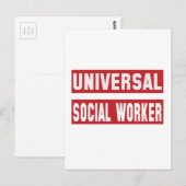 Universele maatschappelijk werker. briefkaart (Voorkant / Achterkant)