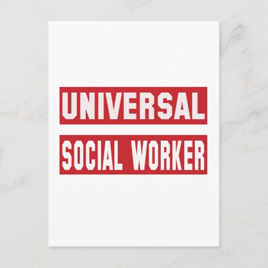 Universele maatschappelijk werker. briefkaart (Voorkant)