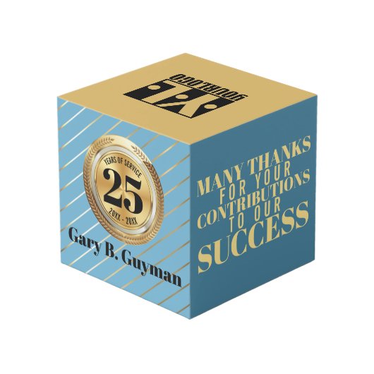 Universele mijlpaal werknemer jubileum award club kubus (Achter hoekig)