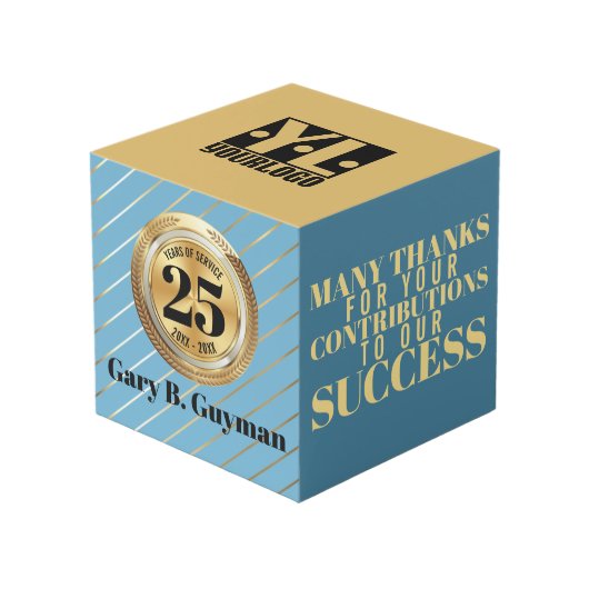 Universele mijlpaal werknemer jubileum award club kubus (Voorkant hoekig)
