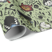 Universele Monsters- Groen Cadeaupapier (Rol Hoek)
