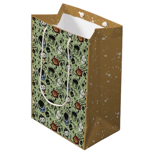 Universele Monsters- Groen Medium Cadeauzakje (Voorkant Gekanteld)