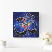 Universele OM Dhyana Vierkante Klok (Huis)