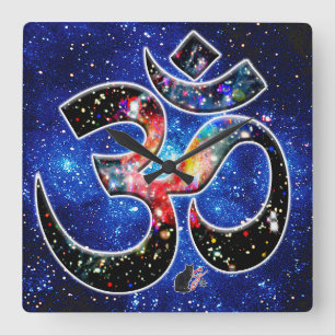 Universele OM Dhyana Vierkante Klok