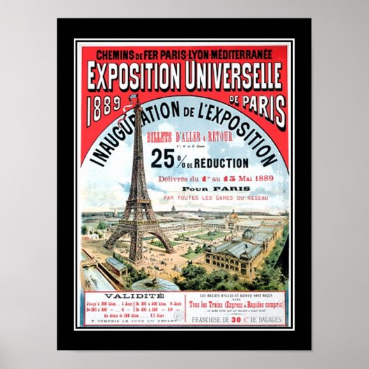 Universele Tentoonstelling Parijs 1889 Oude Poster (Voorkant)