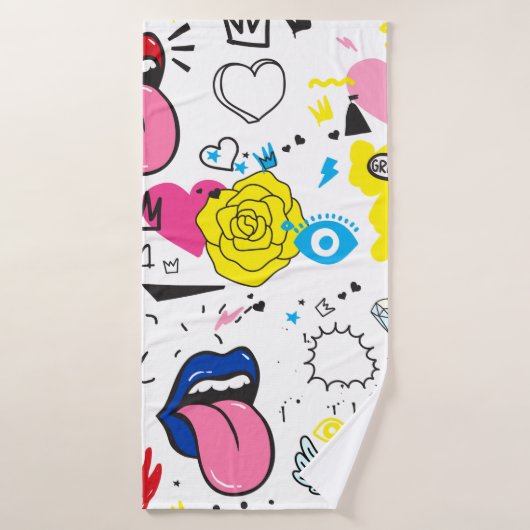 Universele trend handtekening naadloos patroon. Tr Badhanddoek (Badhanddoek)