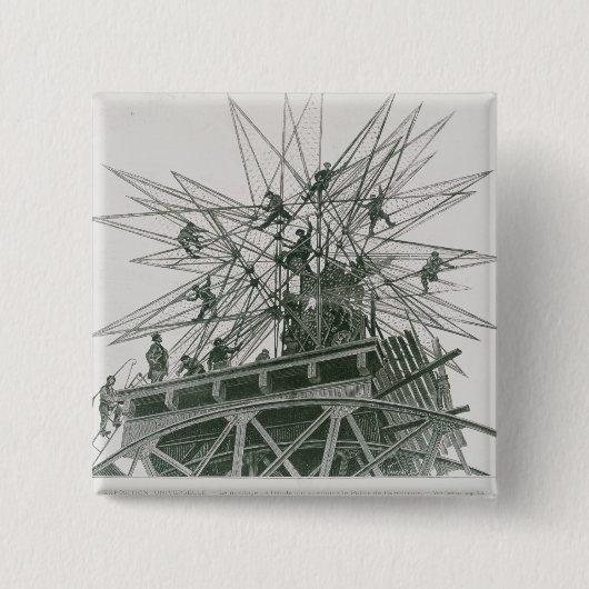Universele verklaring van 1900 vierkante button 5,1 cm (Voorkant)