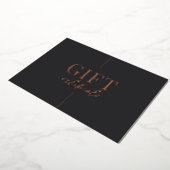 Universele Zwarte Goud Minimalistische Cadeaubon Folie Feestdagenkaart (Gedraaid)
