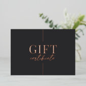 Universele Zwarte Goud Minimalistische Cadeaubon Folie Feestdagenkaart (Staand Voorkant)
