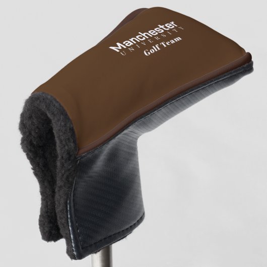 Universitair Golf Team Brown Golf Head Hoesje Golfheadcover (3/4 voorkant)