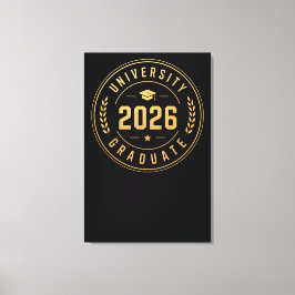 Universitaire Afgestudeerde 2026 Gouden Badge Ontw Canvas Afdruk