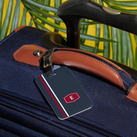 Universitaire schoolstijl Monogram Bagagelabel (Voorkant Insitu 1)