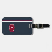 Universitaire schoolstijl Monogram Bagagelabel (Voorkant horizontaal)