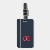 Universitaire schoolstijl Monogram Bagagelabel (Voorkant verticaal)