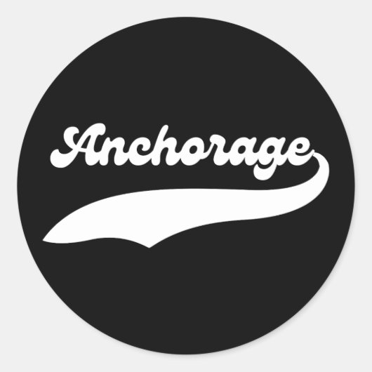 Universitaire stijl Anchorage City Alaska AK Ronde Sticker (Voorkant)