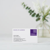 Universitaire stijl - Deep Paars Visitekaartje (Staand voorkant)