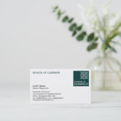 Universitaire stijl - donkergroen visitekaartje (Staand voorkant)