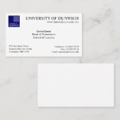 Universitaire stijl v4 visitekaartje (Voorkant / Achterkant)