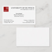 Universitaire stijl v4 visitekaartje (Voorkant / Achterkant)