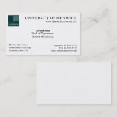 Universitaire stijl v4 visitekaartje (Voorkant / Achterkant)