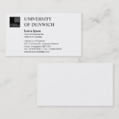 Universitaire stijl - zwart en wit visitekaartje (Voorkant / Achterkant)