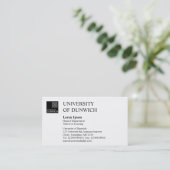 Universitaire stijl - zwart en wit visitekaartje (Staand voorkant)