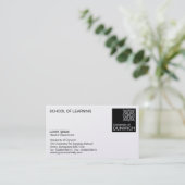 Universitaire stijl - zwart (Platinum) Visitekaartje (Staand voorkant)