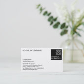 Universitaire stijl - zwart visitekaartje (Staand voorkant)