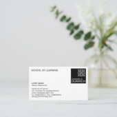 Universitaire stijl - zwart visitekaartje (Staand voorkant)