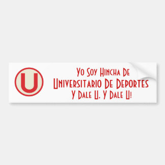 universitario, Yo Soy Hincha de, Universitario ... Bumpersticker