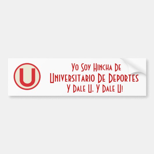 universitario, Yo Soy Hincha de, Universitario ... Bumpersticker (Voorkant)