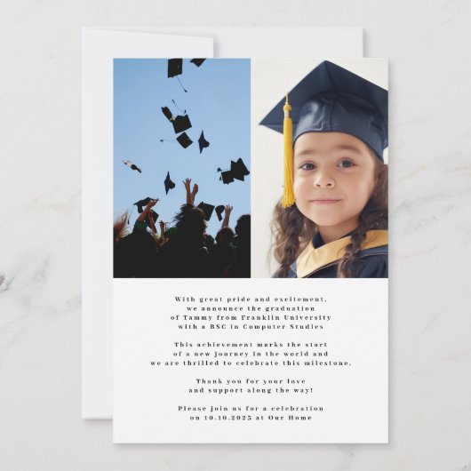 Universiteit 3 Fototypografie College Afstuderen Aankondiging (Achterkant)