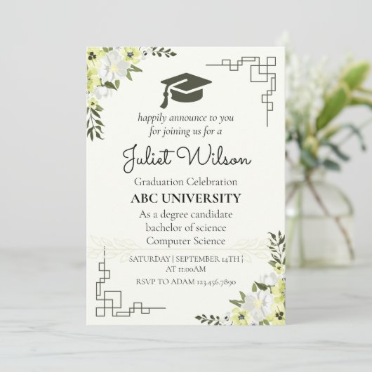 universiteit afstuderen afstudeerceremonie kaart (Staand voorkant)