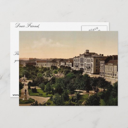 Universiteit, Belgrado, Servia klassiek Photochrom Briefkaart (Voorkant / Achterkant)