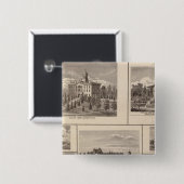 Universiteit, Fayette residences, Davenport Vierkante Button 5,1 Cm (Voorkant /achterkant)