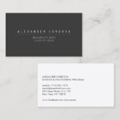 UNIVERSITEIT/HOGESCHOOL STUDENT DK GRAY Visitekaar Contactkaartje (Voorkant / Achterkant)