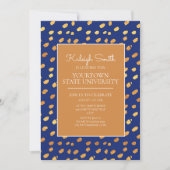 Universiteit Koffer Feest Modern Blauw Goud Kaart (Voorkant)