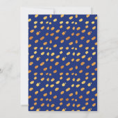 Universiteit Koffer Feest Modern Blauw Goud Kaart (Achterkant)
