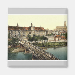 Universiteit met brug, Breslau, Silezië, Duitsland Magneet
