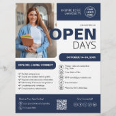 Universiteit Open Dag Marine Blue Business Flyer (Voorkant)