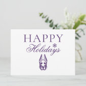 Universiteit van Albany Great Dane Mascotte Hoofd Feestdagenkaart (Staand voorkant)