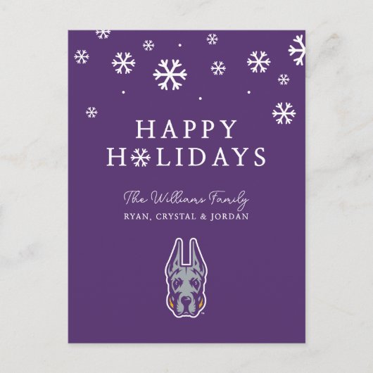 Universiteit van Albany Great Dane Mascotte Hoofd Feestdagenkaart (Voorkant)