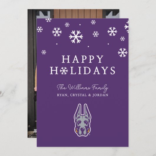 Universiteit van Albany Great Dane Mascotte Hoofd Feestdagenkaart (Voorkant / Achterkant)