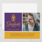 Universiteit van Albany Great Dane Mascotte Hoofd Kaart (Voorkant / Achterkant)