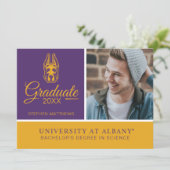 Universiteit van Albany Great Dane Mascotte Hoofd Kaart (Staand voorkant)