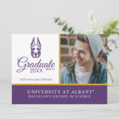 Universiteit van Albany Great Dane Mascotte Hoofd Kaart (Staand voorkant)