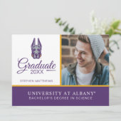 Universiteit van Albany Great Dane Mascotte Hoofd Kaart (Staand voorkant)