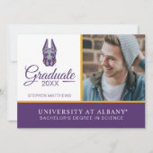 Universiteit van Albany Great Dane Mascotte Hoofd Kaart (Voorkant)